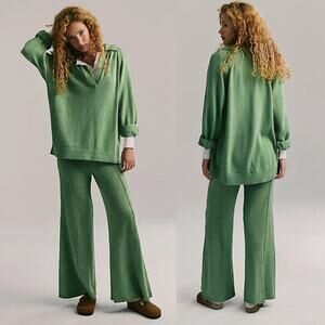 NEW Free People Drea Sweater Set 2-Piece Mint Green Oversized XL Elevated Basic